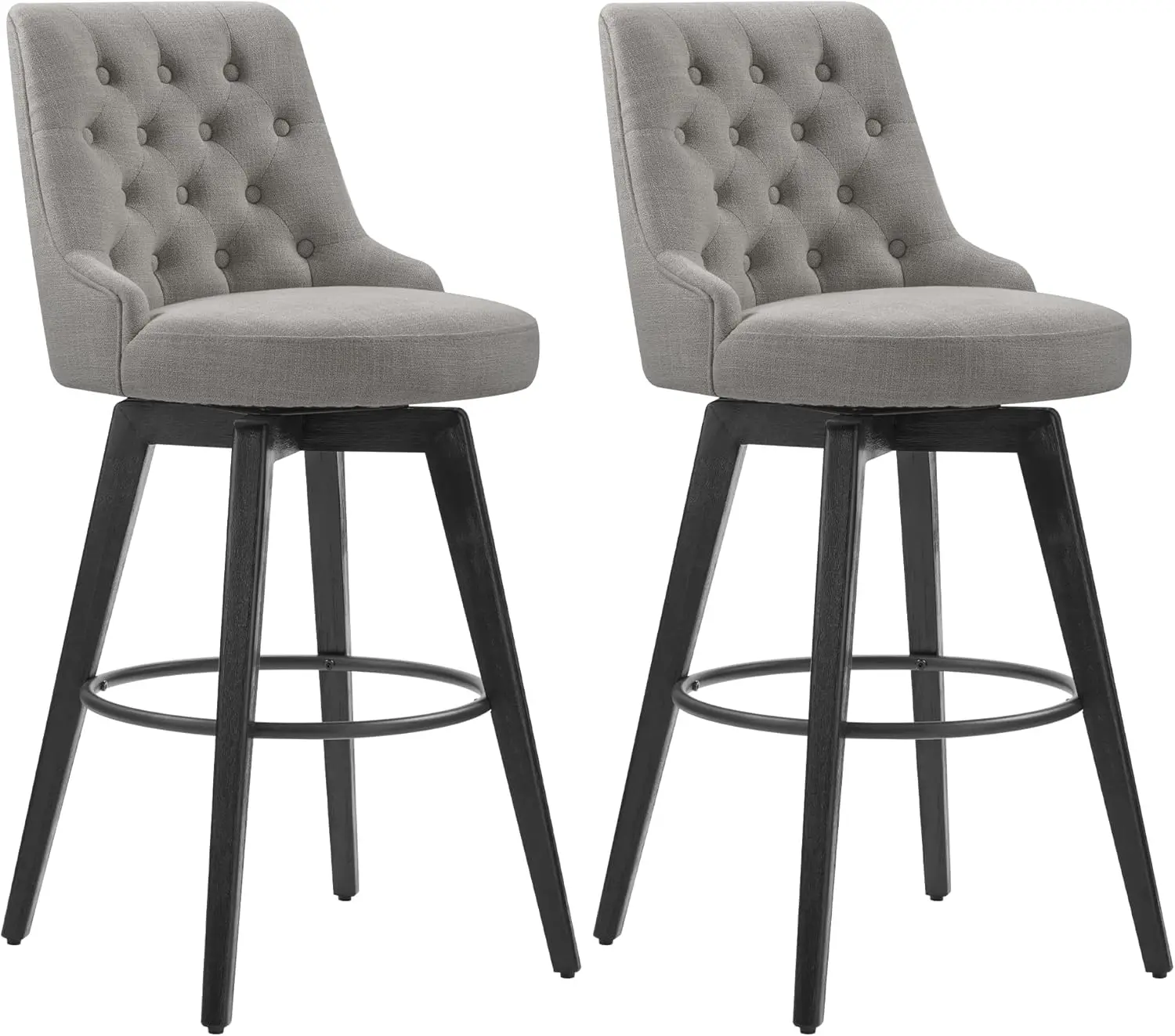 Watson & Whitely Bar Stools, 360° Swivel Upholstered Bar Stool with Back, 30