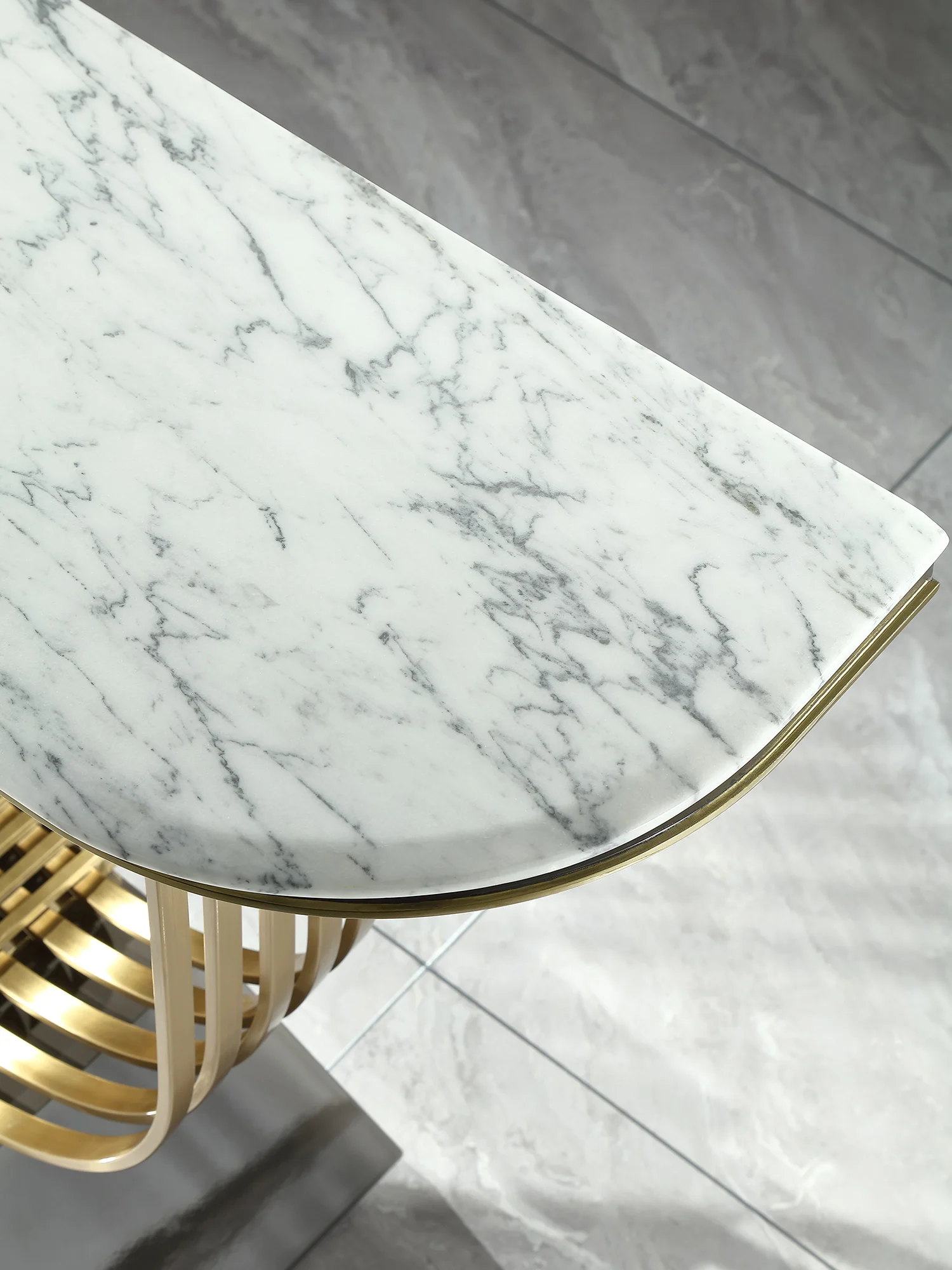 Modern Italian light luxury marble entry door decoration entrance table design