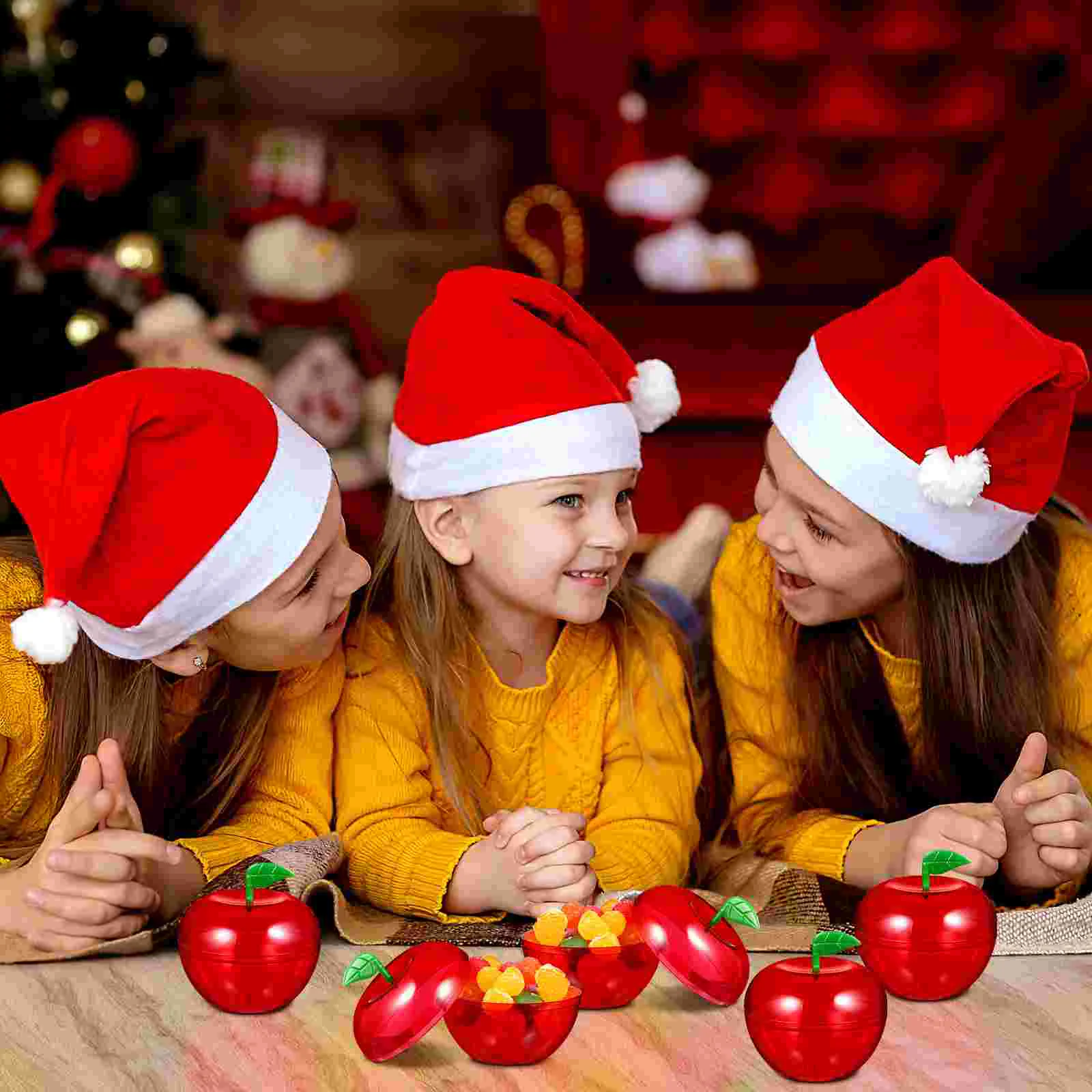 

12 Pcs Apple Candy Box Filled Bobbing Boxes Christmas Container Bulk Ornaments Containers for Kids