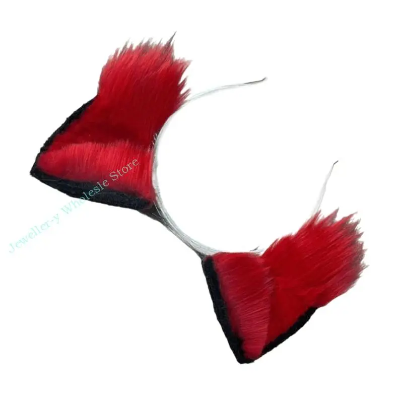 R7uf Cosplay Girls Animal Band Tandage à fourrure Furry Chaton Headswear Carnivals Party Fabriqué à main