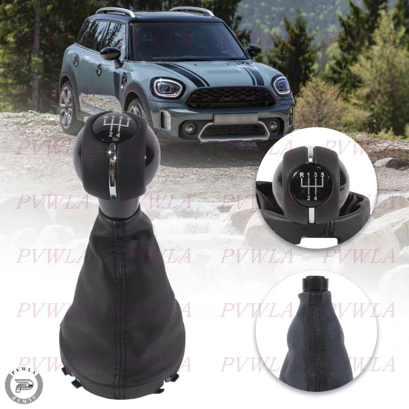 

5 Speed Manual Gear Shift Knob With PU Leather Boot For Mini Cooper F54 F55 F56 F57 F60 2015 2016 2017 2018-2020 Car Accessories