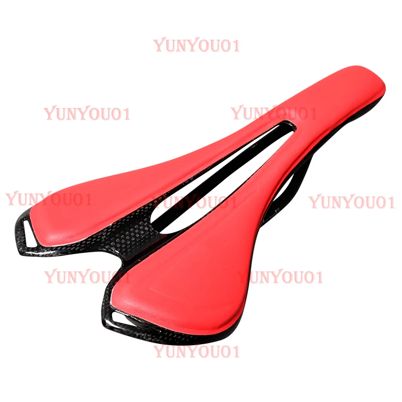 

Hollow Leather Seat Cushion, Full Carbon Fiber Mountain Bike Road Bike Wrapping Seat Cushion