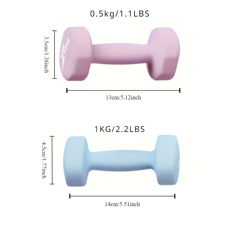 Dumbbell Fitness Equipment 0.5x2KG Arm Muscle Training Cast Iron Hand Gym Yoga Exercise Bodybuilding Weights Home Workout