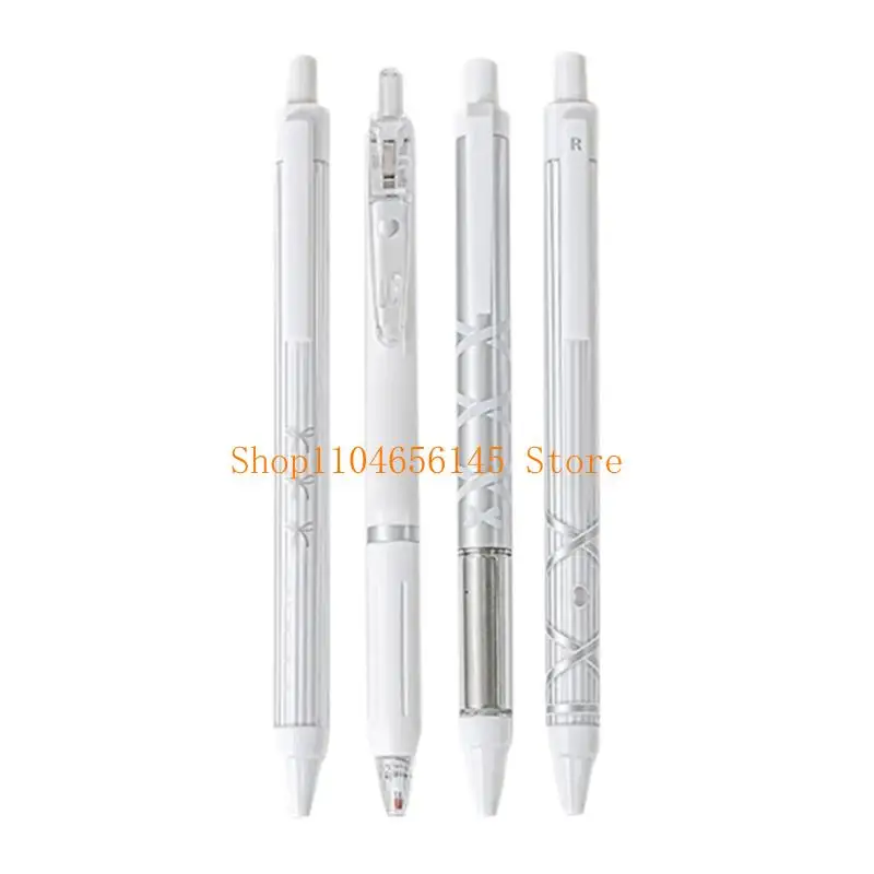 

652F 4 Pcs Ballet Strap Bows Gel Pen 0.5mm Writing Pen Retractable Black Pen Neutral Pen Pressing Pen for School