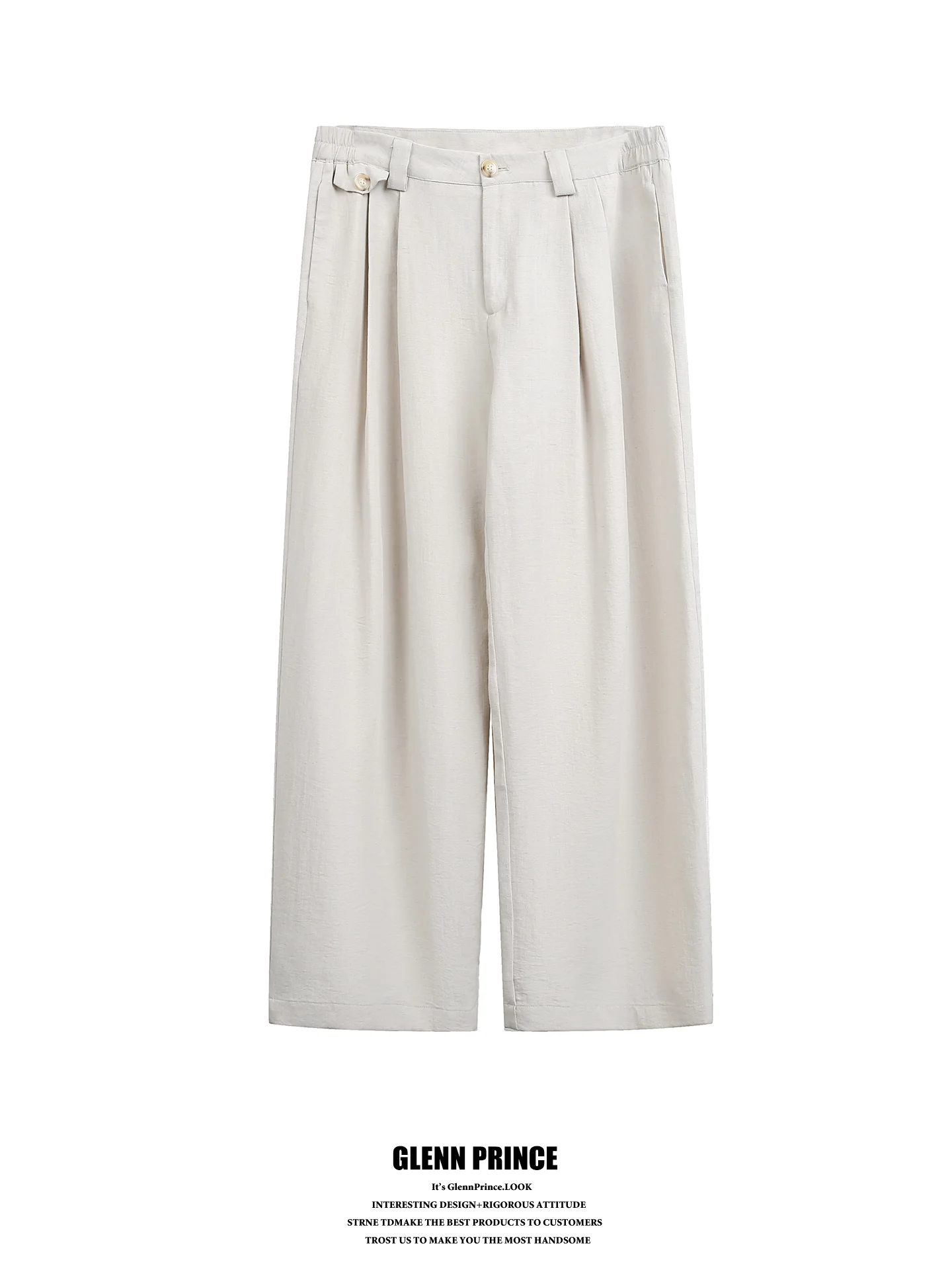

Casual Men's Loose Fit Straight Leg Pants with Linen Drape Breathable Comfortable Youthful Style Low Waist Trousers
