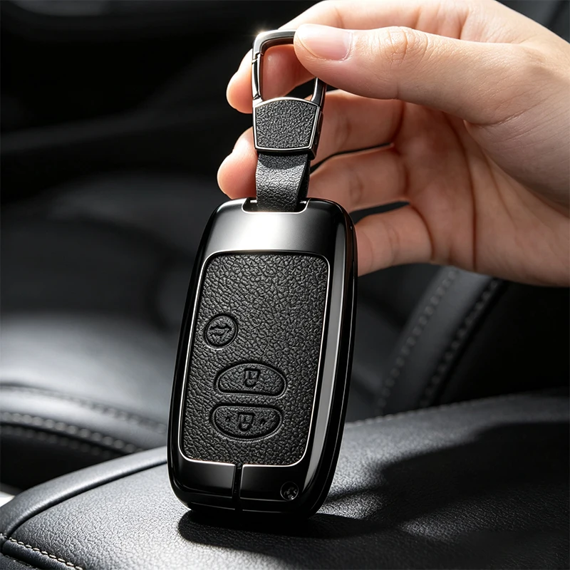 Zinc Alloy Leather Car Key Case Cover For Toyota Camry Prius Land Cruiser Prado 150 Crown For Subaru Foreste XV Protect Shell