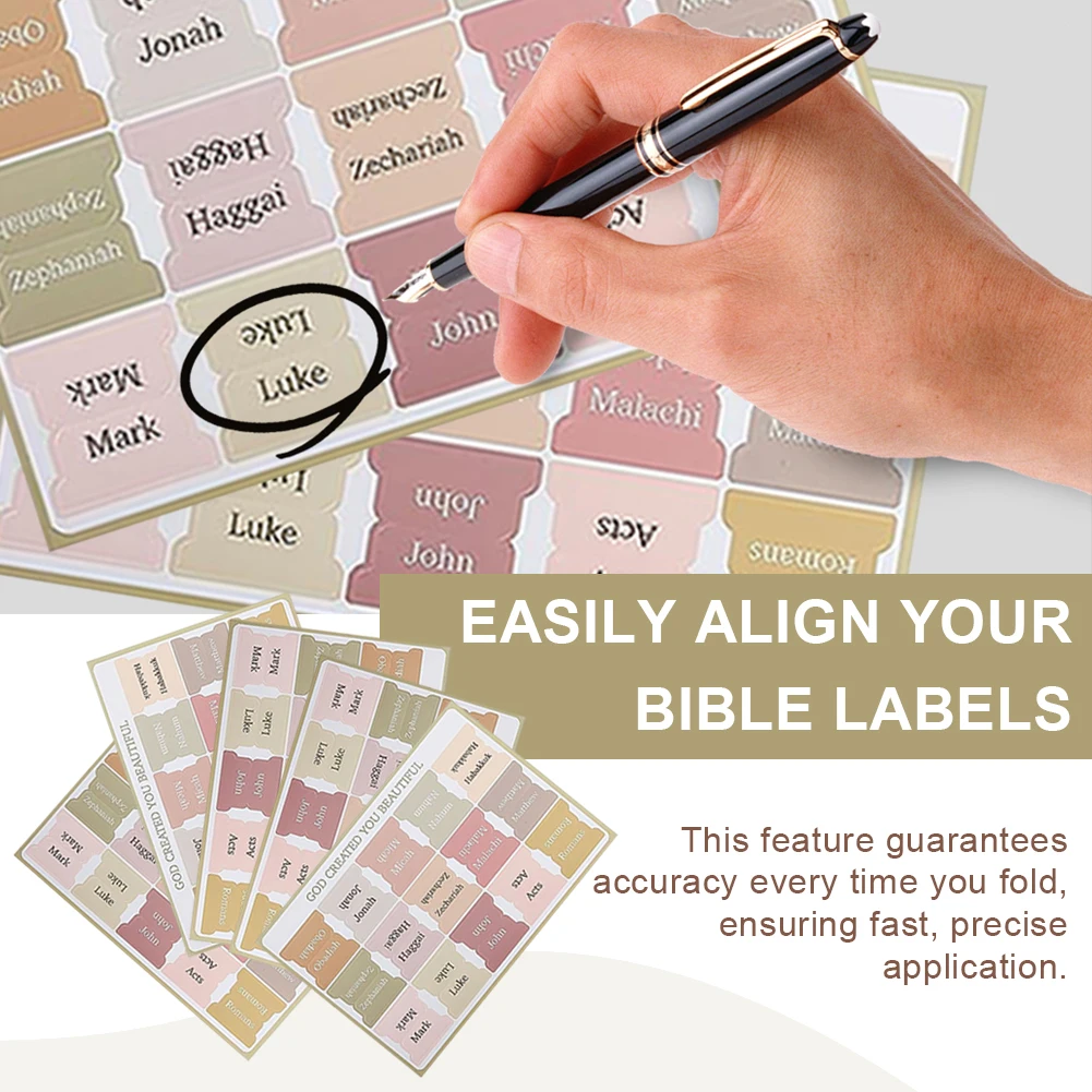 5 Sheet Bible Index Label Sticker Self-adhesive Paper Tabs Bookmark Stickers Study Supplies Decorative Label for Study Reading