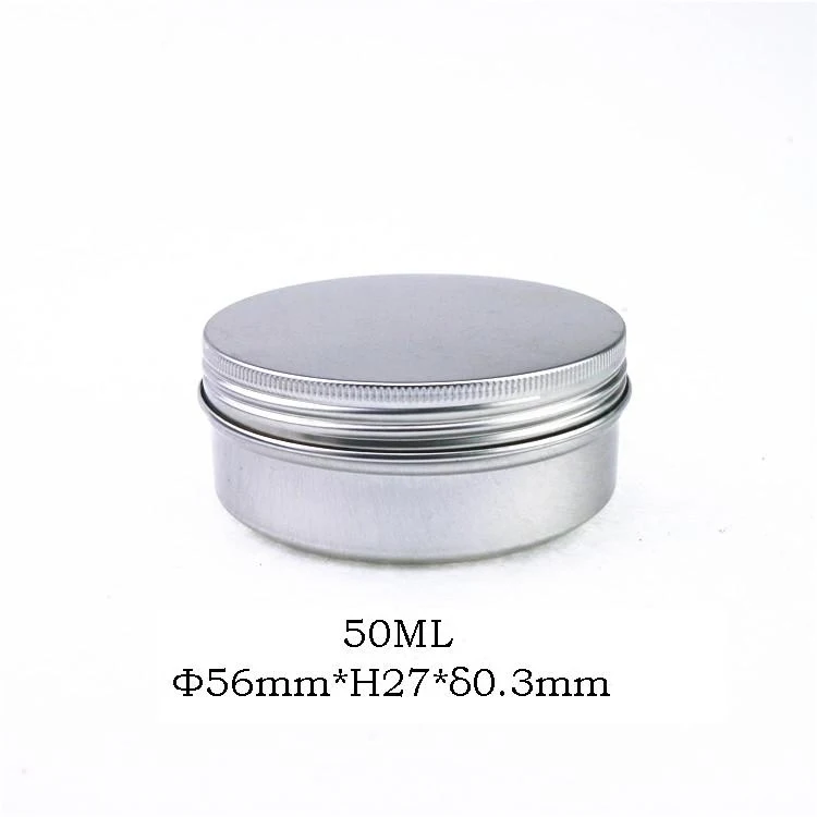 

50pcs 50g Aluminum jar, 50 Gram Metal Cream jar, Silver Aluminum case, 50ml Metal Cosmetic Container