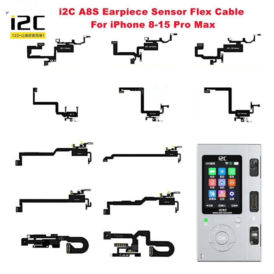 

i2C A8S Динамик Датчик приближения, гибкий кабель, приемник, детектор FPC для iPhone 8-15 ProMax, решение проблемы сличным тоном лица и истинного тона
