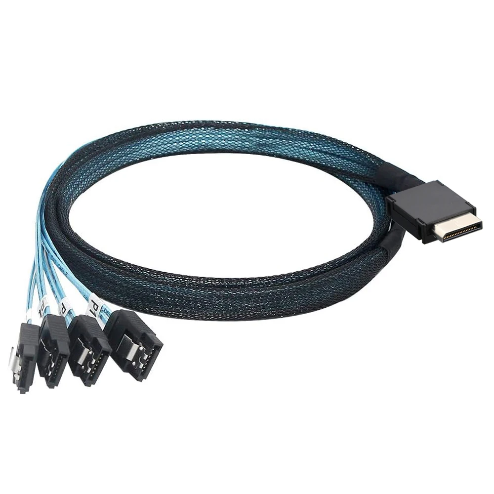 OcuLink PCIe PCI-Express SFF-8611 4i to 4X SATA 7P Female Straight SSD Data Active Cable