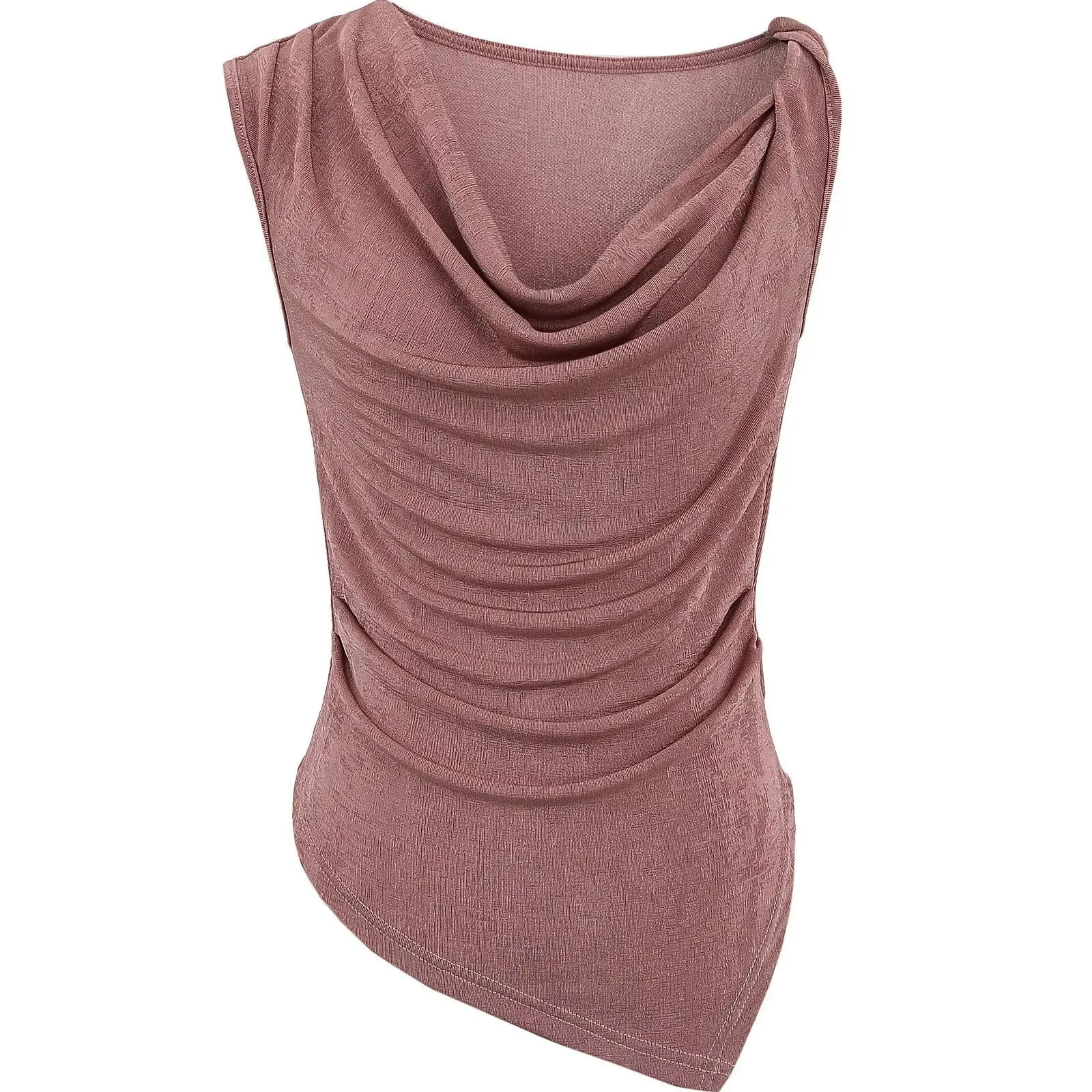 Street Sle Pure Desire เสื้อกล้ามเอวพับเซ็กซี่หรือเสื้อกล้ามสเวลผู้หญิงฤดูร้อนสลิมมิ่งอินเทรนด์เสื้อยืด