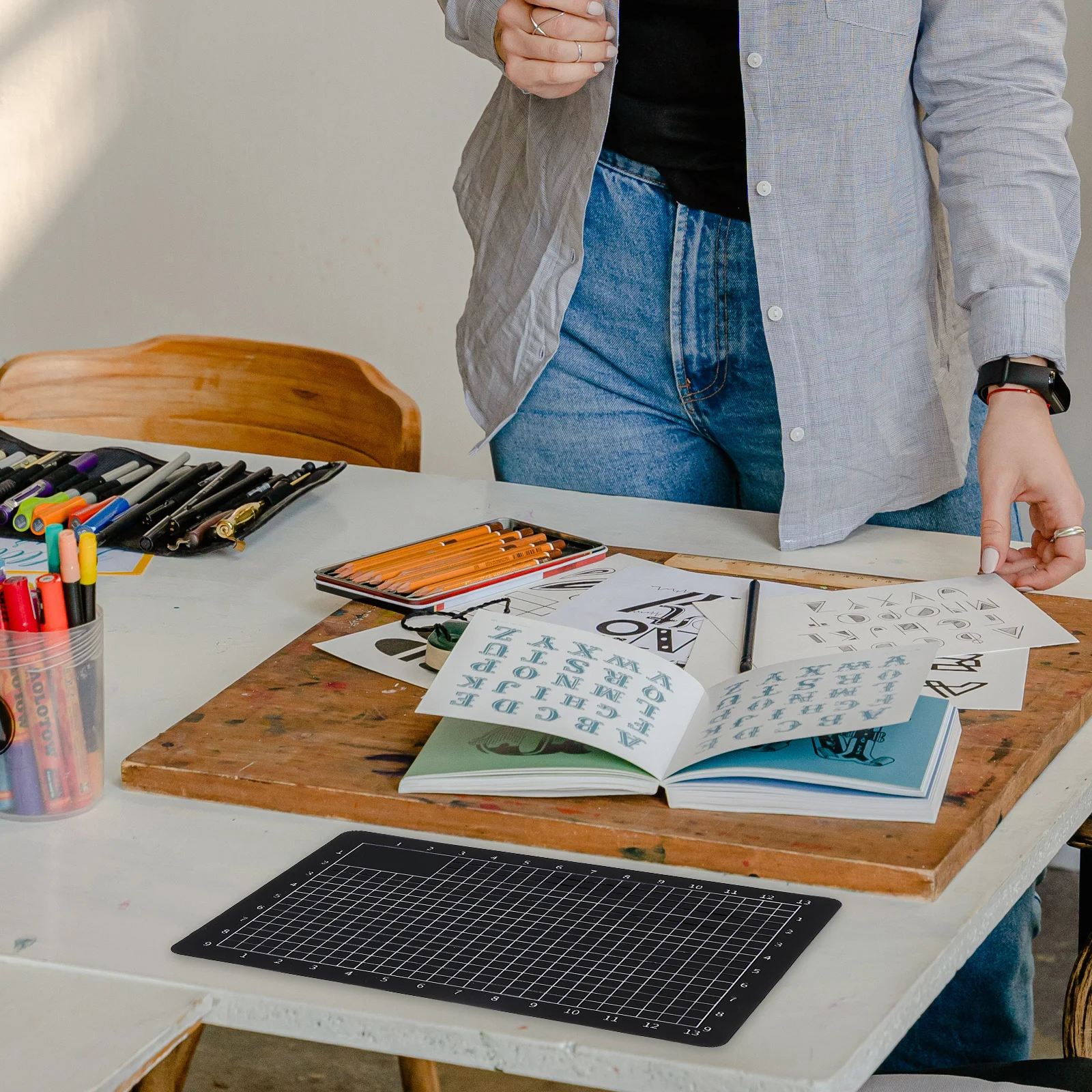 3 قطعة أدوات حصيرة القطع A6 الحصير البلاستيكية غير القابلة للانزلاق لقطع القصاصات والخياطة والحرف اليدوية للاستخدام المهني #1