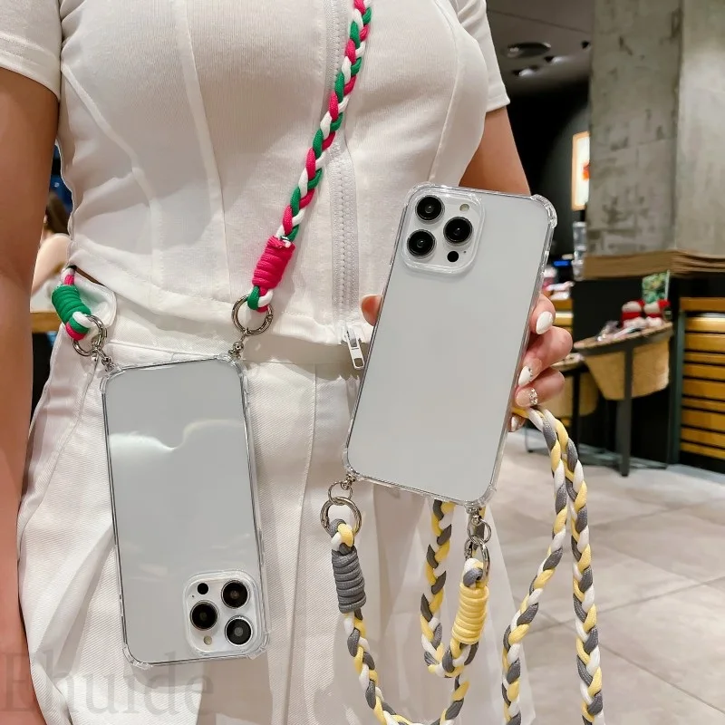 Schutzhülle mit Umhängeband für Google Pixel 11 9 8 Pro 8A 9A 10 XL Google9 Pixel8 Pixel7, Geflochtener Halsriemen, Transparente TPU Weiche Abdeckung – Detail 10