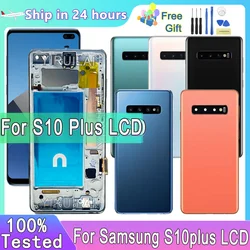 Tested Screen S10Plus LCD with frame for SAMSUNG S10 Plus S10+ G975 G975F/DS Display Touch Screen Digitizer Assembly Replacement