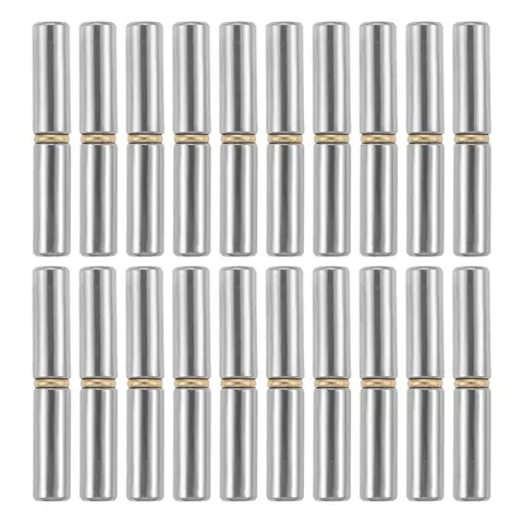 20pcs 60x10mm Carbon Steel Weld On Bullet Hinges Welded Removal Door Shaft Hinges Home Gate Window Part Male to Female Hinge Pin