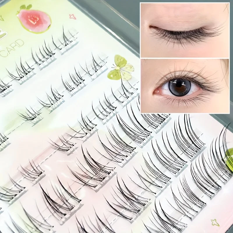 Herorange Fox Upper Lower Lash Set 48 Pre Glued C Curl DIY Easy Remove Daily Photo Beginner Eye Makeup