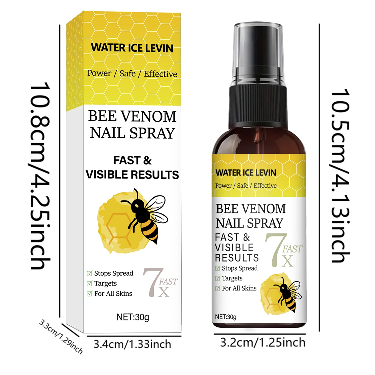 رذاذ أظافر سم النحل. نتائج سريعة ومرئية. تركيبة فعالة آمنة للطاقة. توقف انتشار قضايا الأهداف. جميع أنواع البشرة. 30 جرام. #6