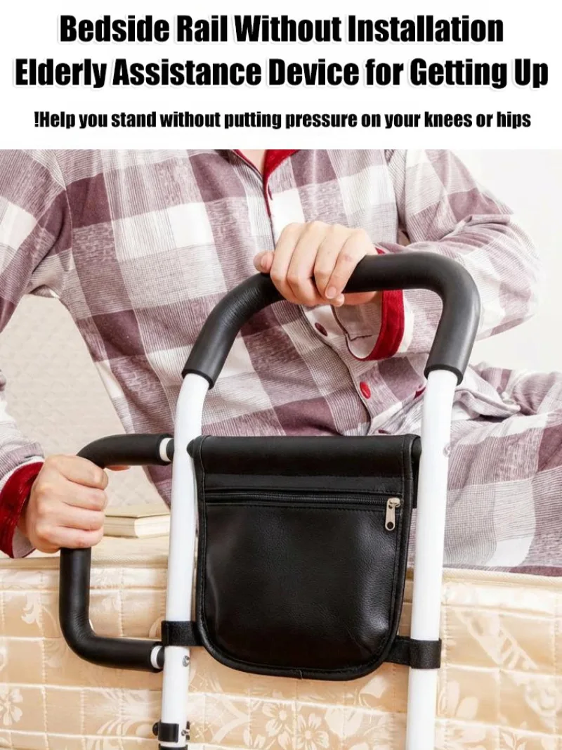 NoInstallation Bedside Grab Bar For Elderly Assist With Getting Up, Safe Comfortable AntiFall Reliable Bed Handrail Support