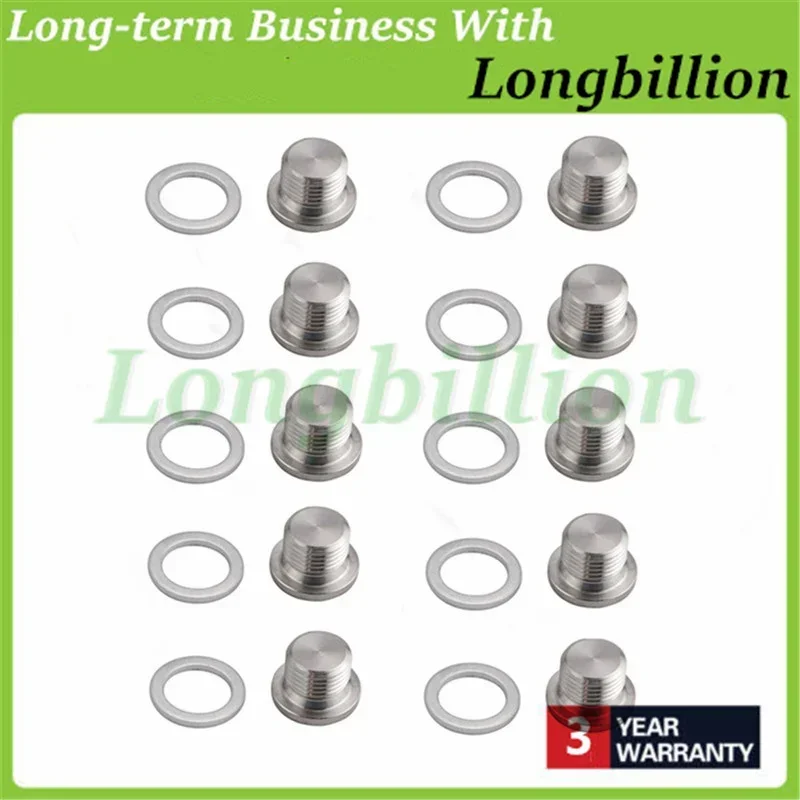

10pcs Engine Oil Drain Plug&amp Gaskets for VW Jetta Golf CC PASSAT EOS Beetle AUDI A3 S3 Q3 Q5 Q7 TT N0138157 N91167901