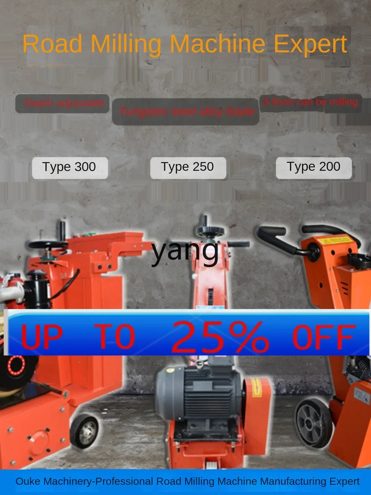 

lmm Small floor pulling road planer Road marking milling machine