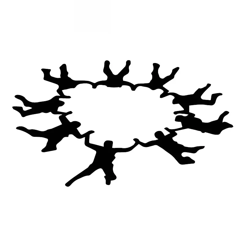 

Brave Thrilling Skydiving Sticker Fashion Car Window Decoration Decal Personality PVC Waterproof Decal Black/White, 19cm*11cm