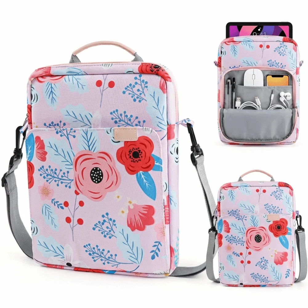 9/11/13.3 inch Tablet Sleeve Case Universal Wear-resistant Laptop Carrying Case Shockproof Concealed Hand Strap Document Storage