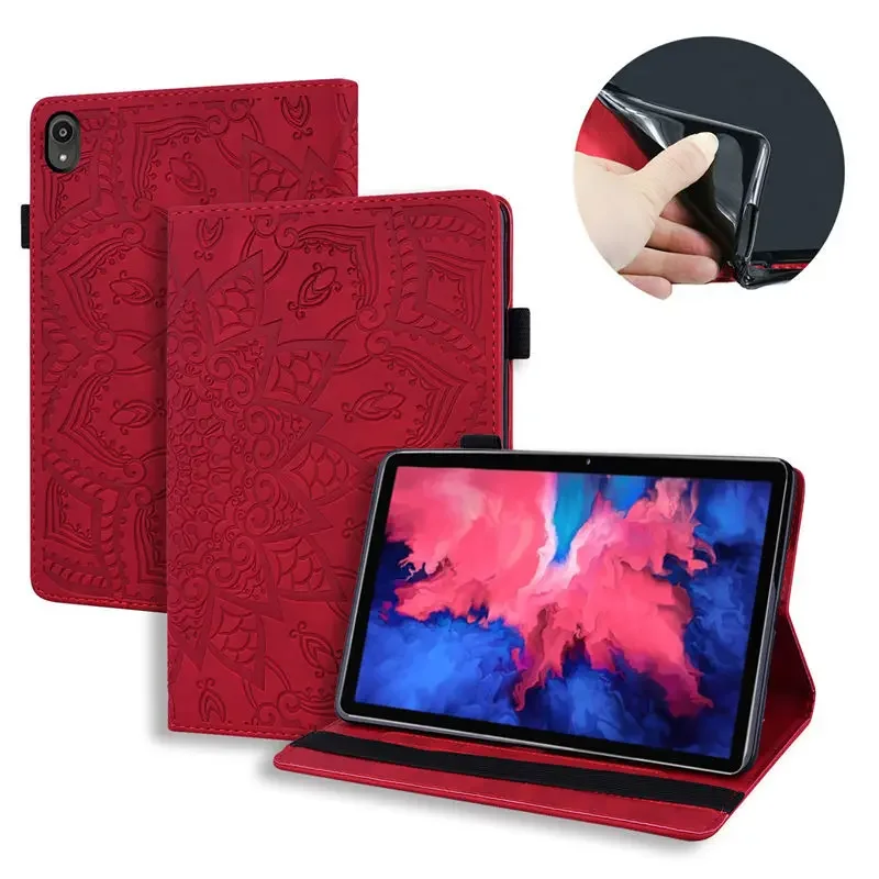 

For Funda Lenovo Tab P11 Plus 5G Case Flower Embossed Cover with TPU Back Shell For TB-J616F TB-J616X TB-J607Z TB-J606F TB-J606L