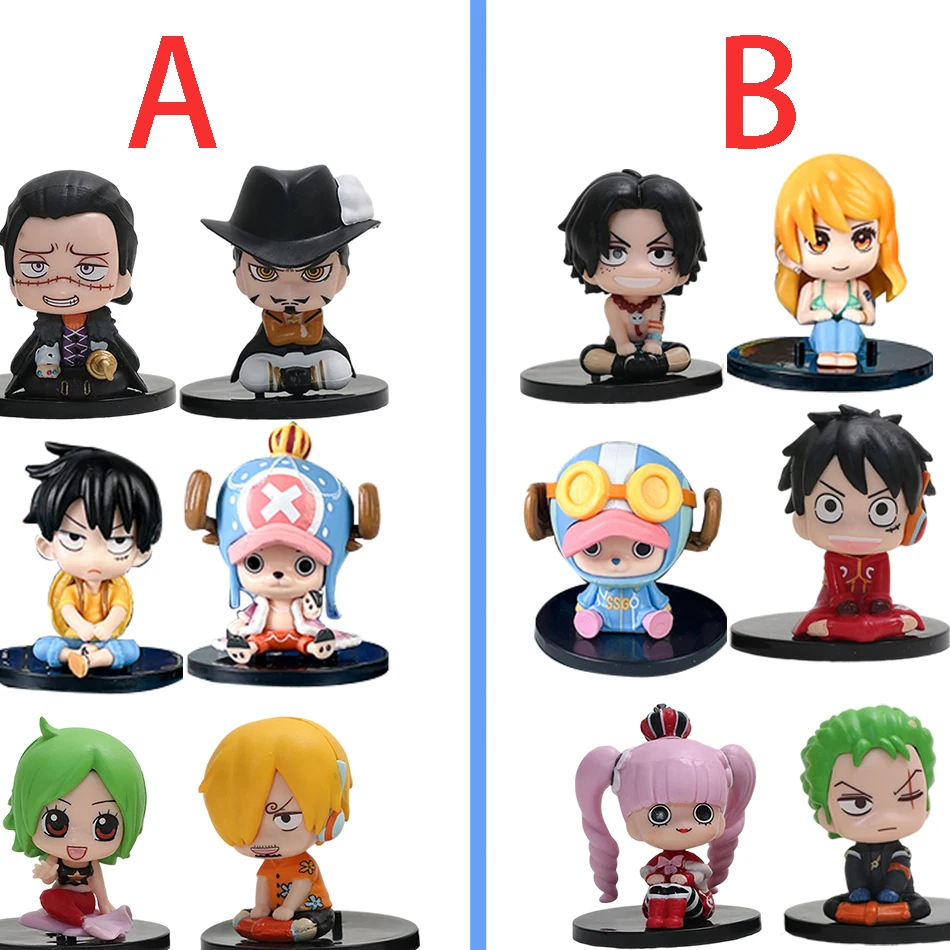 1-12 szt. figurka niespodzianka Anime One Piece Luffy Roronoa Zoro 6cm wersja Q, urocza figurka akcji, zabawka, dekoracja na biurko, model, prezent — zdjęcie 5