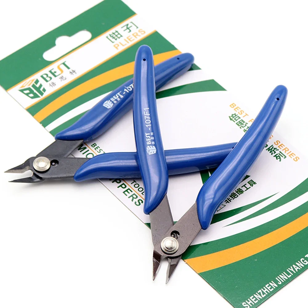 2PCS Electrical Wire Cable Cutters Cutting Side Snips Flush Pliers Nipper Anti-Slip Rubber Mini Diagonal Pliers Hand Tools 107F1