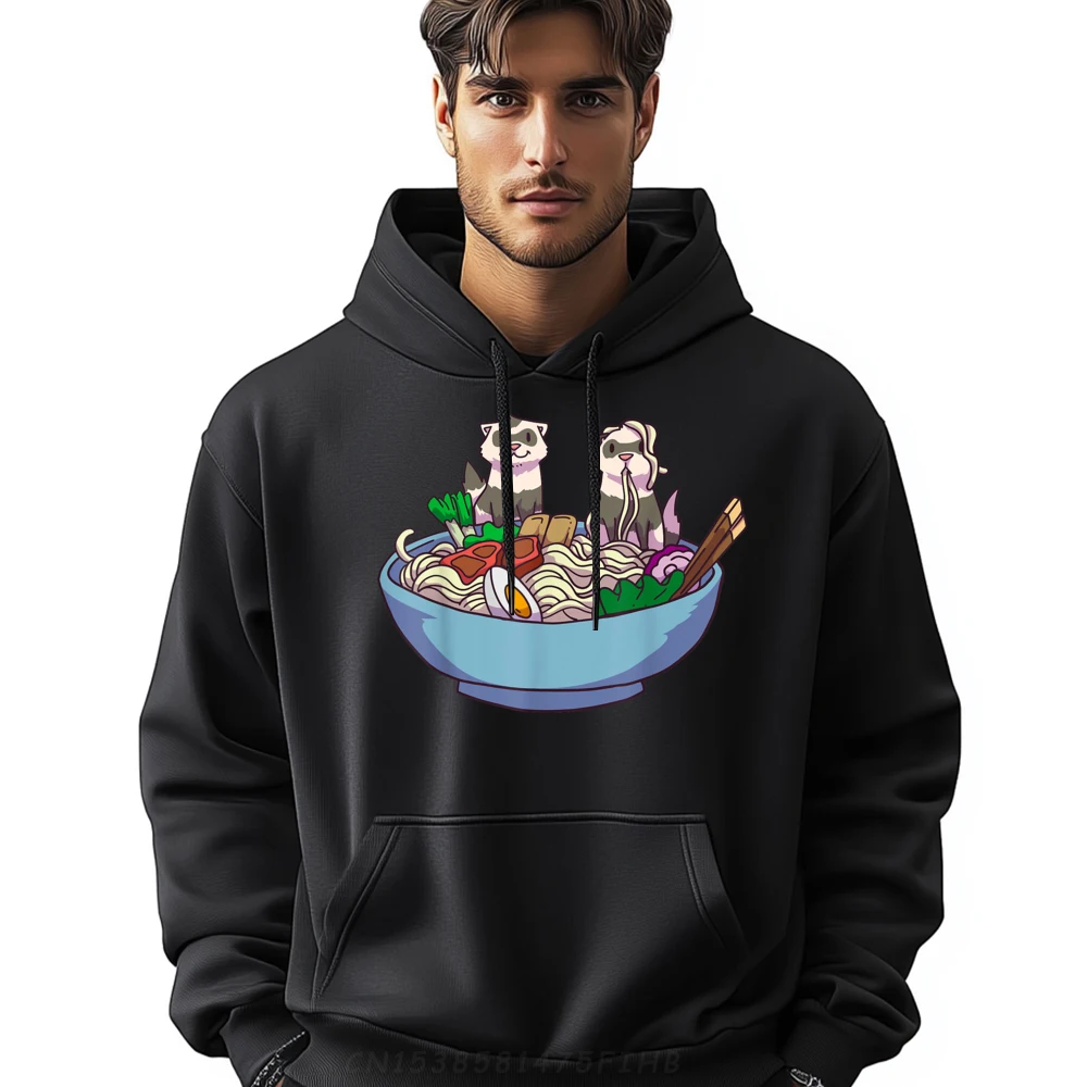 

Ferret Ramen Noodles Kawaii Japanese Otaku Graphic Tees Tshirts Men Korean Men Christmas Sweater Long Sleeve