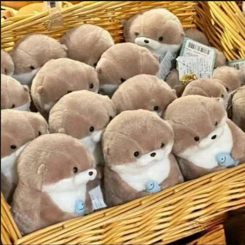 Little Otter Plush Doll Cartoon Cute Fish Hugging Design Pendant Doll Children Couples Gifts Bedroom Decoration Backpack Pendant