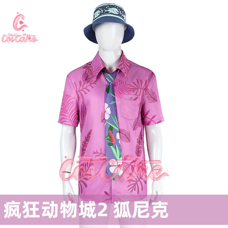 Adult Nick Wilde Cosplay Costume Men Boys Shirt Pants Hat Neck Tie Outfits Halloween Carnival Dress Up Party Fantasia Suit