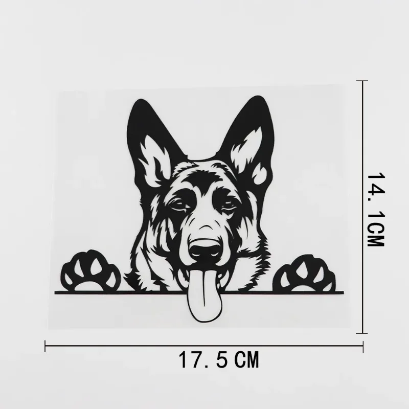 

Cartoon Shepherd Dog Pattern PVC Automobile Sticker, black/silver five color decorative decals of various sizes 17.5CM * 14.1CM