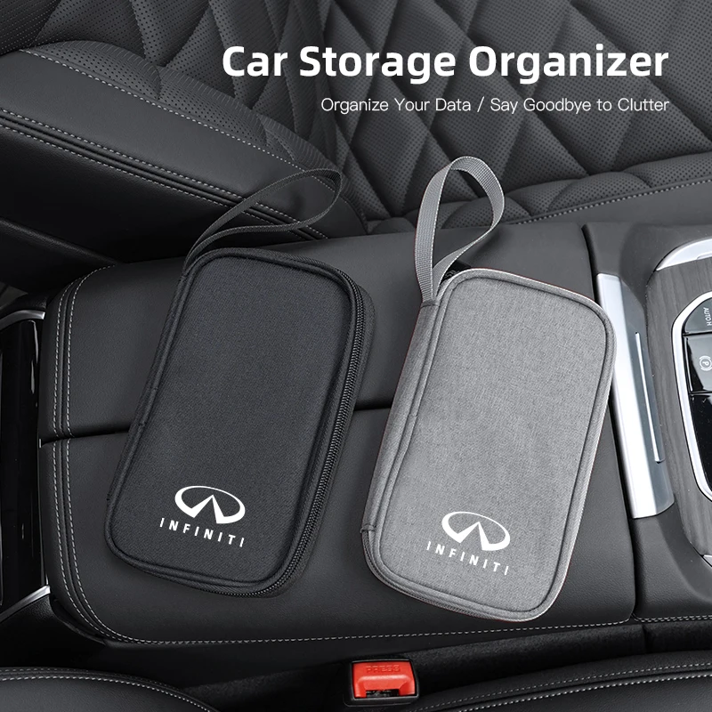 Auto Driver's License Phone Storage Bag Car Key Pack For Infiniti Q50 Q50L Q60 Q70L QX30 QX50 QX60 QX70 QX80 ESQ FX35 Q30 EX G35