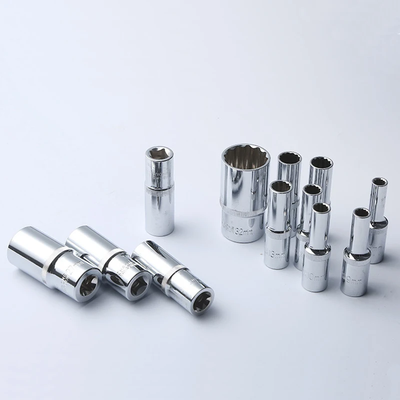 1pc 1/2 Inch Long 12 Points Teeth Deep Socket For Ratchet Nut Removal Sleeve Tool Wrench Head Auto Repair Hand Tools