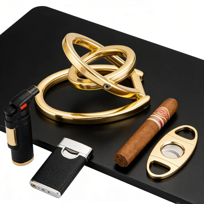 

2026New Portable metal folding cigar holder - Travel outdoor cigar stand - Gift for men Smoking Accessories