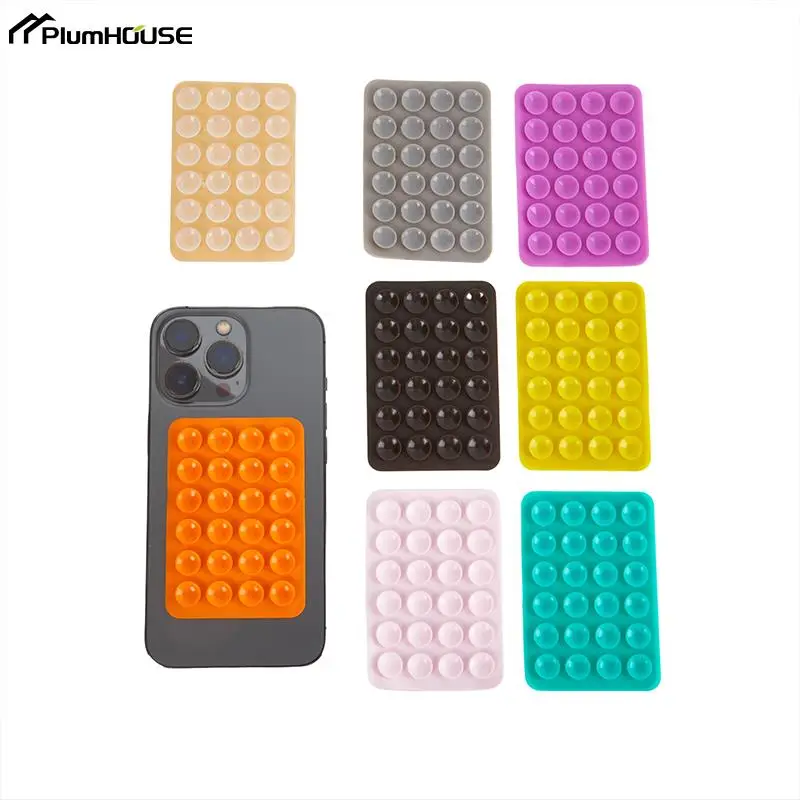 Double Side Suction Pad For Mobile Phone Fixture Suction Cup Backed Fixing 3M Adhesive Phone Silicone Sucker Fixed Pad