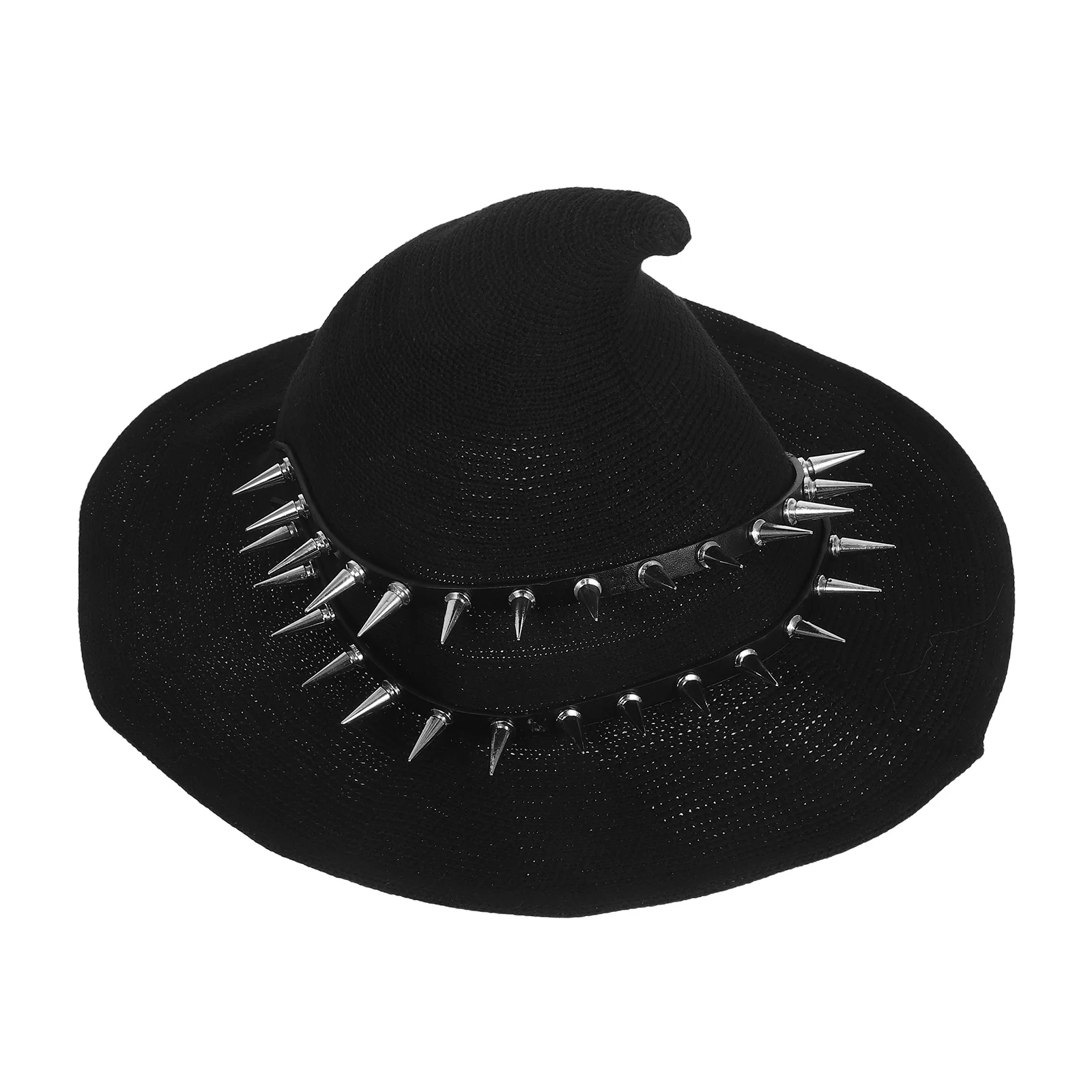 

Costume Hats for Women Knitted Halloween Cap Cosplay Witch Bonnet Black