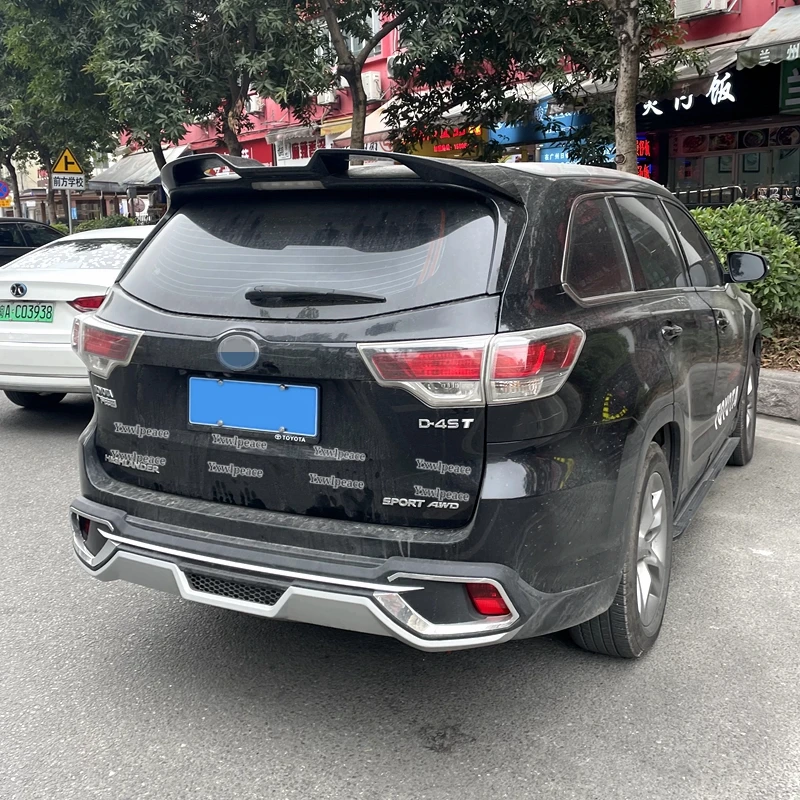 3D Style ABS Glossy Black Rear Roof Spoiler Trunk Lip Wing Car Accessories For Toyota Highlander 2015 2016 2017 2018 2019