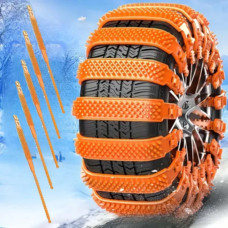 

1/5/10PCS Reusable Anti-Skid Snow Chains for Car Tires Universal Tire Traction Aid Durable Grip Enhancer for Snow and Ice Roads