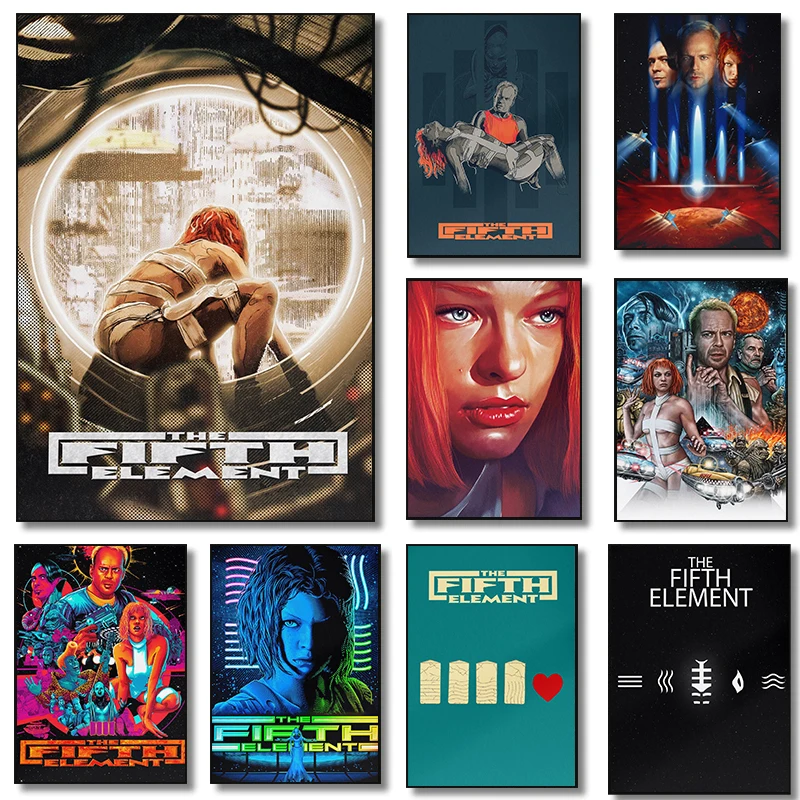 Película de acción única, carteles alternativos del quinto elemento, impresiones de películas de ciencia ficción, pintura en lienzo, imágenes artísticas de pared, decoración de la habitación del hogar