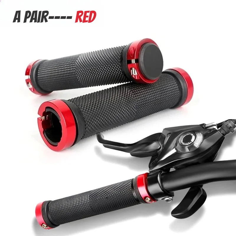 Bicycle Handle Bar Grips Road Mountain Bike Rubber Handlebar Grips MTB Alloy Bilateral Lock Non-slip Grips Cycling Accessories
