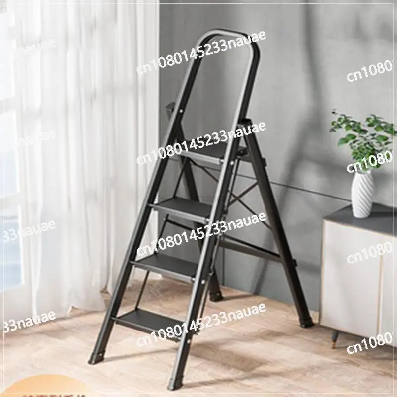 Folding Indoor Warehouse Telescopic Herringbone Ladder Five Step Thickened Aluminum Alloy for Household Use