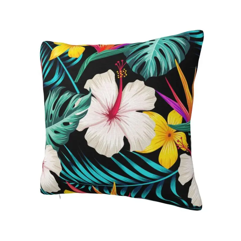 Hawaii Floral Tropical Flowers Leaves Throw Pillow Case 66*66cm for Sofa Cushion Cover Soft Polyester Pillowcase