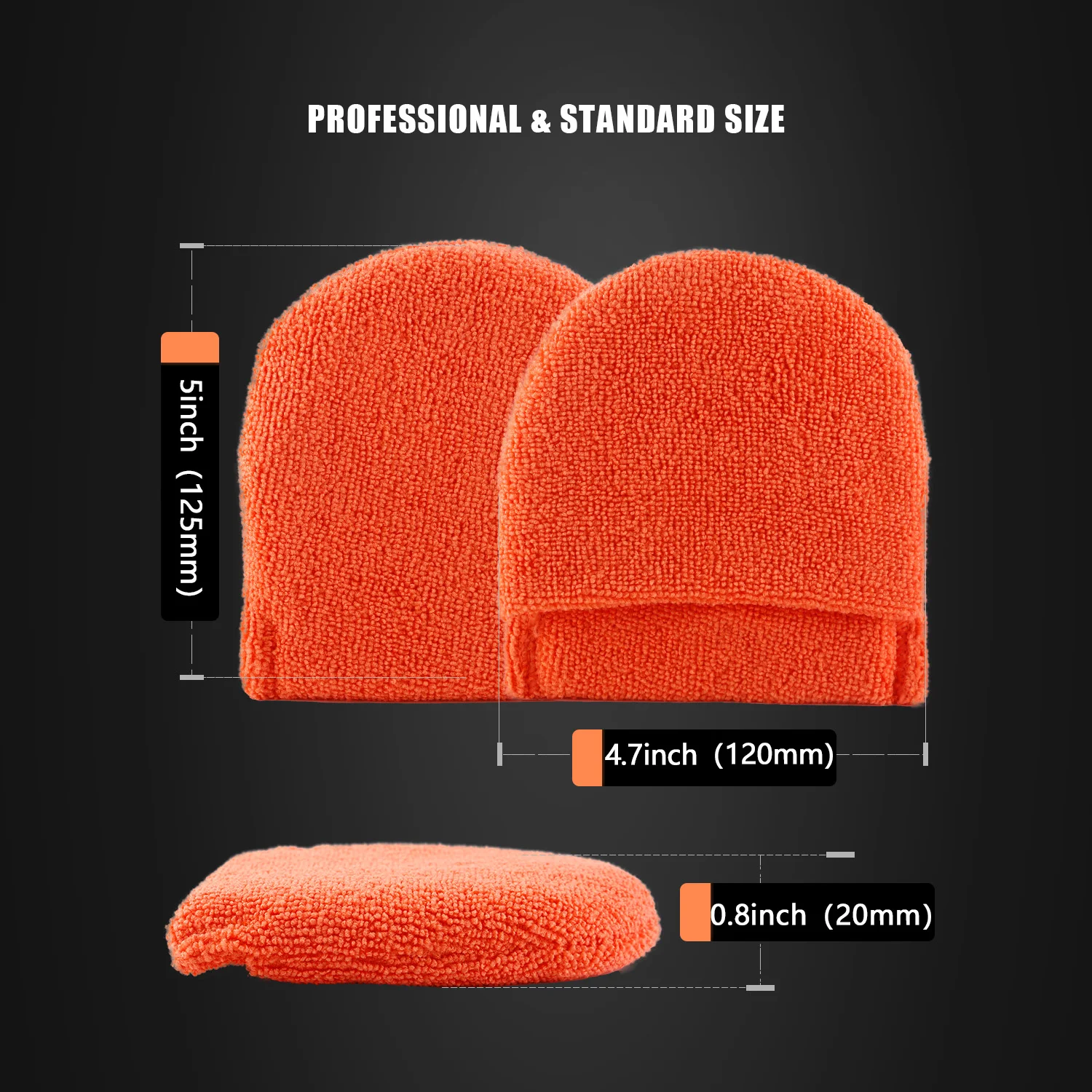 SPTA 10Pcs Microfiber Pad Applicator Set Car Polishing Sponge for Finger Pocket for Applying Wax Sealants Other Conditioners