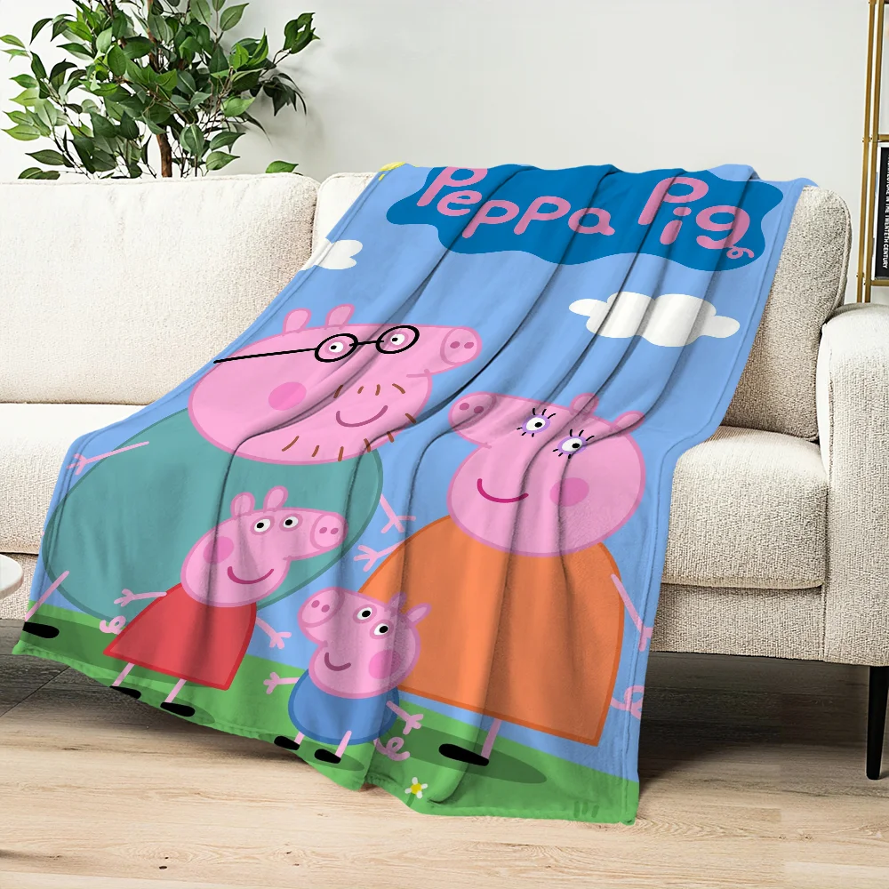 Cartoon Cute P-Pep-pa P-Pig Blanket Blanket for Couch Sofa Travel Home Hiking Picni Bed Beding Flannel Blanket birthday gift #3