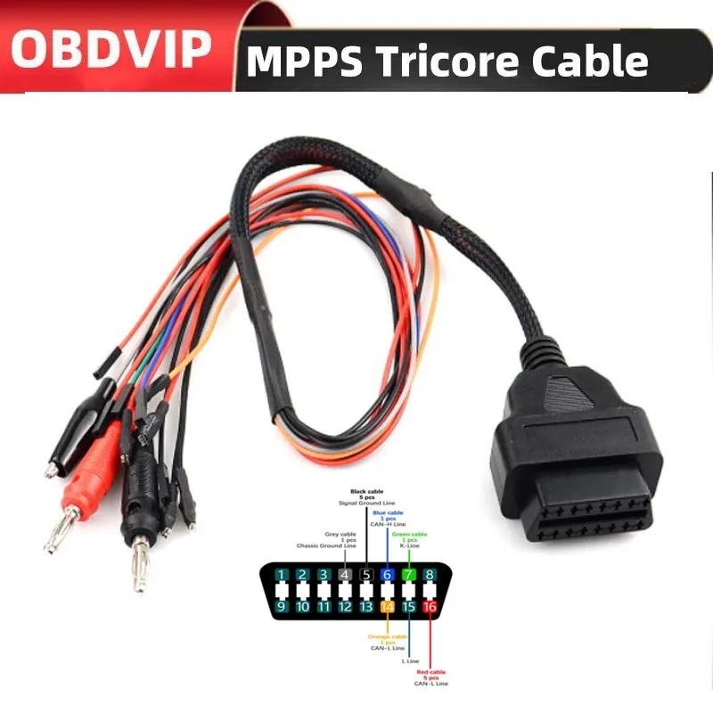 OBD2 Diagnostic Adapter MPPS V21 OBD Breakout Tricore Cable ECU Pinout Cable 12V Switch