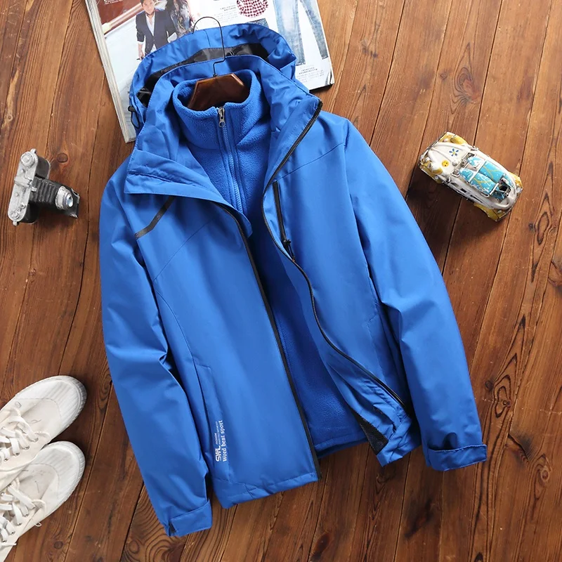 

Outdoor Tee-in-One Detachable Women's Jaet Autumn Winter Waterproof Warm Coat Men's Climbing Clothes plus Size Parka