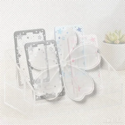 Star Sliding Cover Card Holder Transparent Portable ID Protector Kpop Photocard Photo Case Student School Card Bus Card Holder