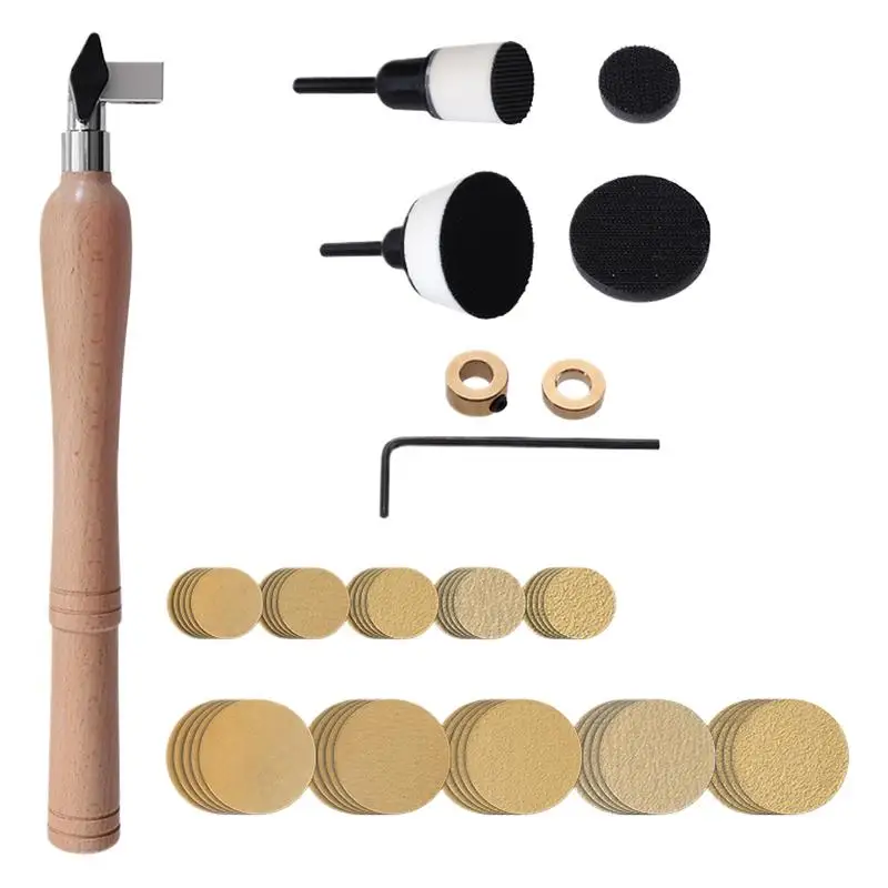 

Bowl Sander Sanding Discs Bowl Sander Kit Craft Sander Wood Sanding Tool With Long Hardwood Handle For Woodworking